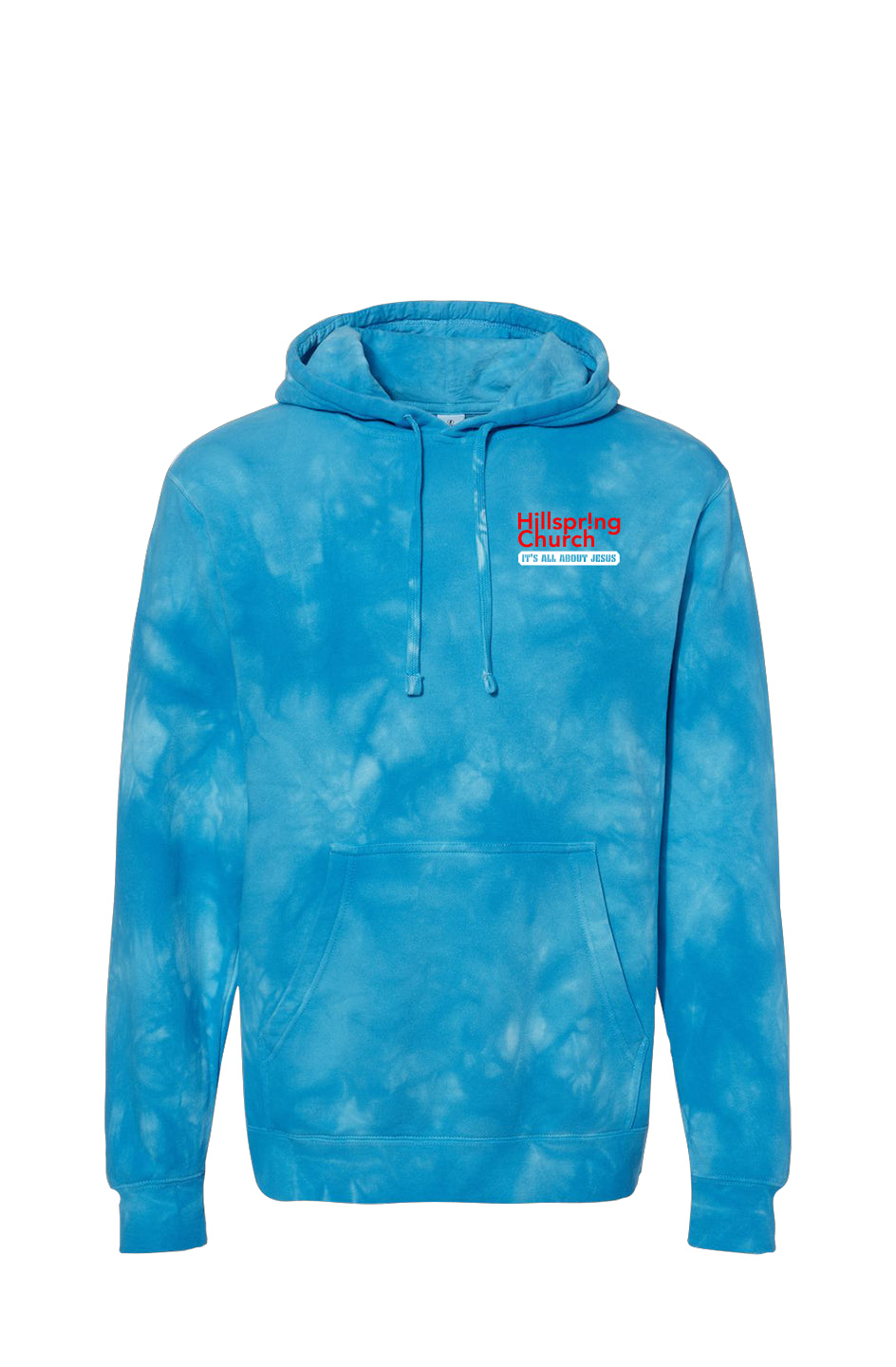 Hillspring Logo Tie Dye Aqua Blue Hoodie