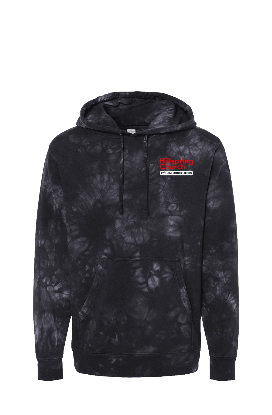 Hillspring Logo Tie Dye Black Hoodie